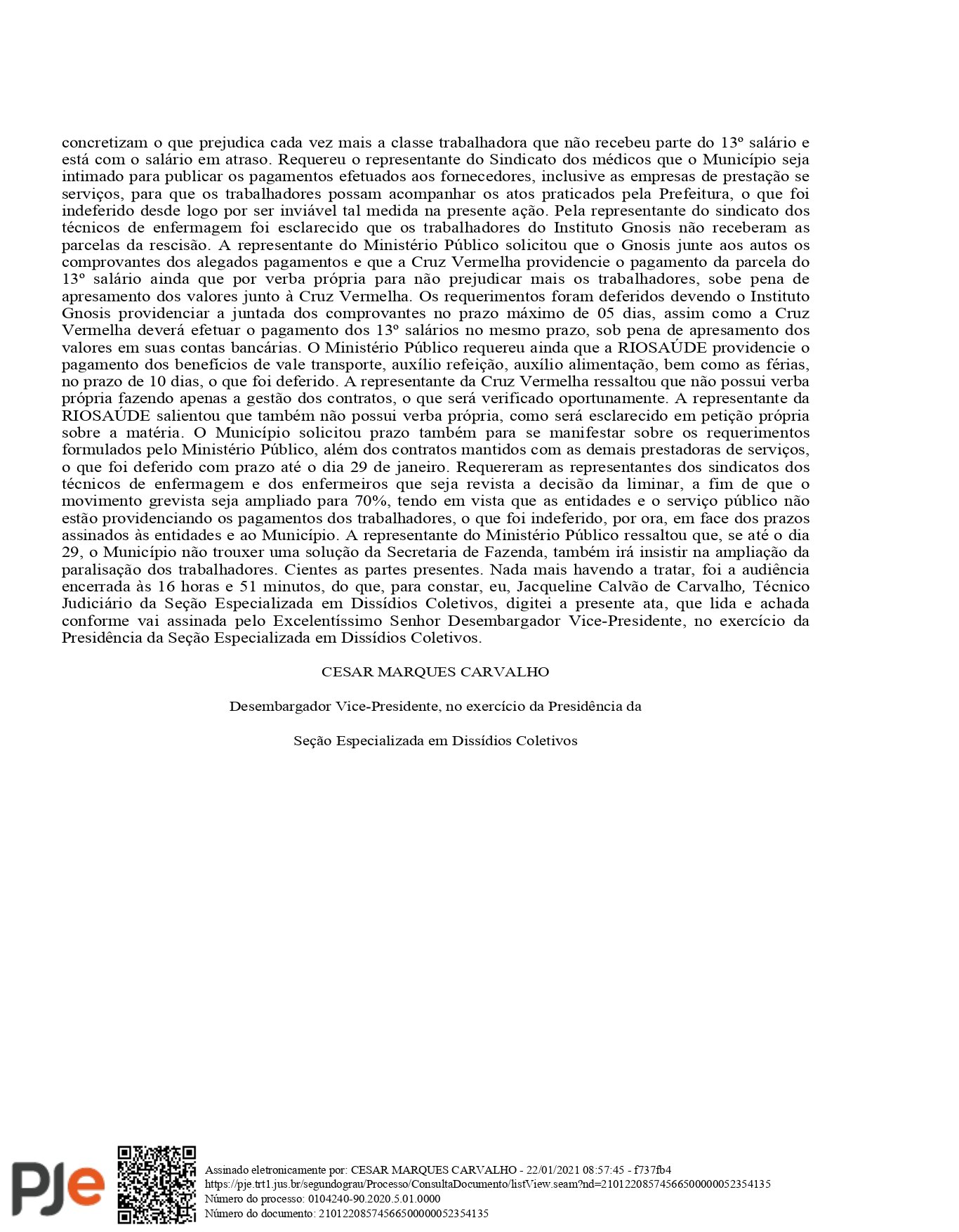 Ata AudiÊncia De ConciliaÇÃo MunicÍpio 21012021 Página 3 Satemrj