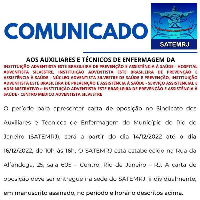 Período Carta De Oposição Satemrj 9797